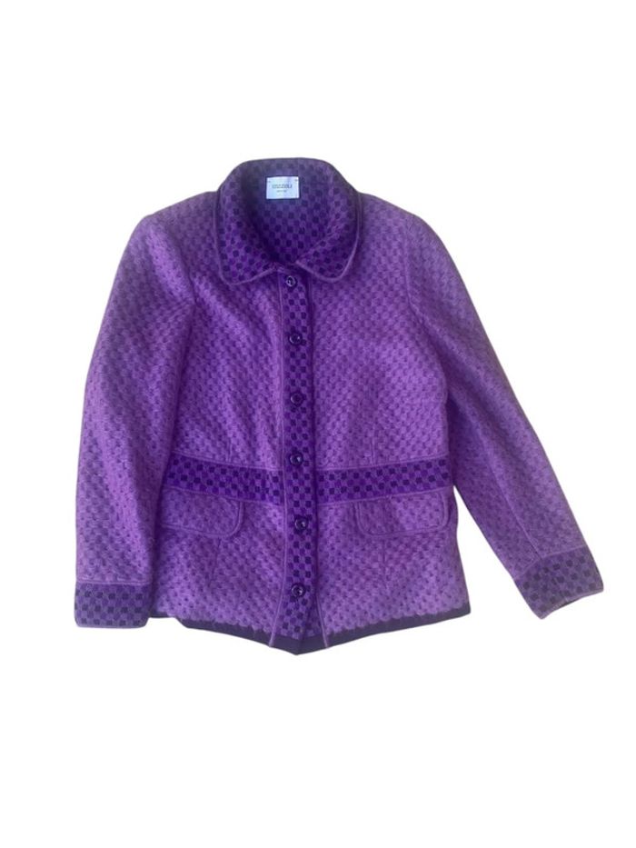 Veste violette laine et mohair Stizzoli taille 48 IT