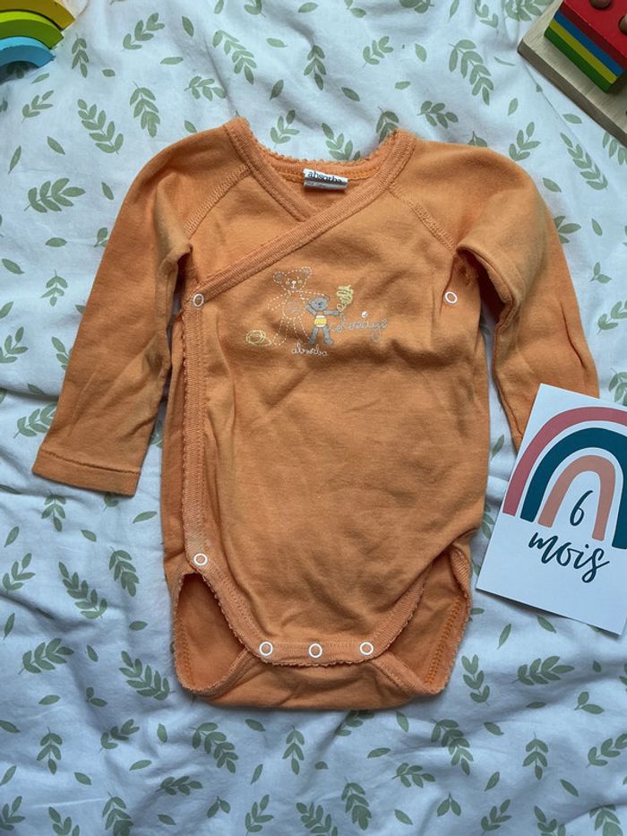 body manches longues orange absorba ouverture devant 6 mois - photo numéro 2