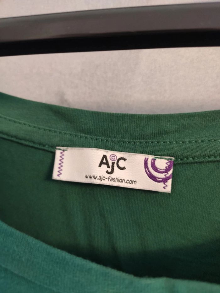 T shirt manche longue coton vert - photo numéro 2