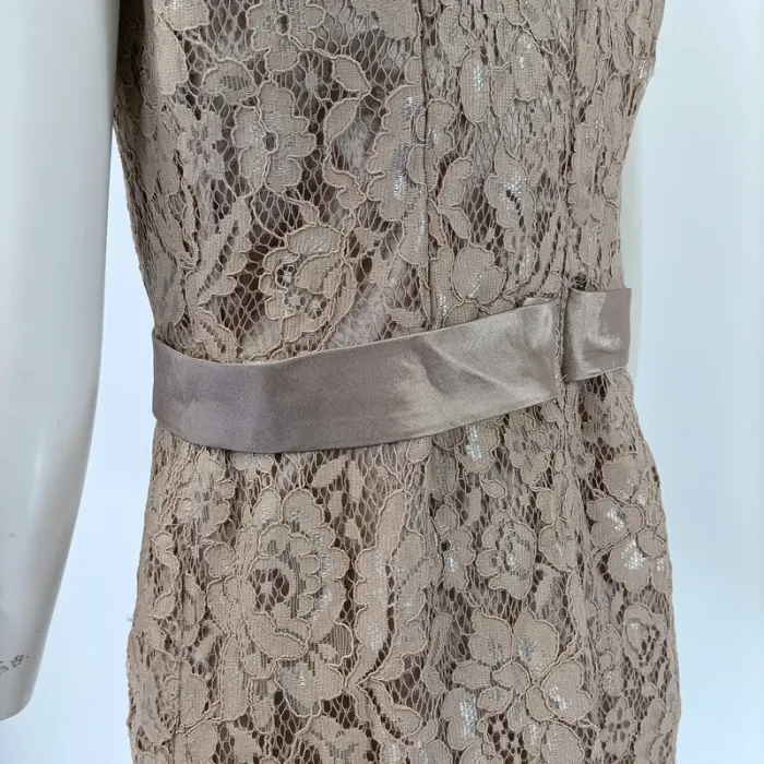 Robe de soirée semi transparente, motifs floraux, beige, été, cérémonie A058 - photo numéro 7