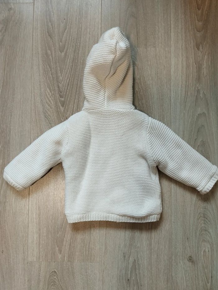 Blouson chaud tout doux, capuche crème fille 6 mois Kiabi - photo numéro 4