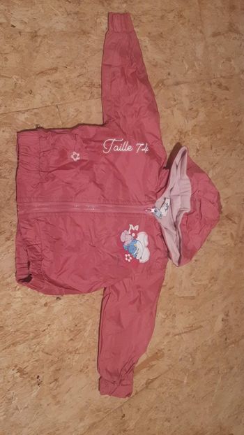 Veste de pluie / k-way schtroumph fille 9 mois taille 74