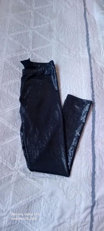 Leggings de fêtes  slim argenté scintillant fille 10 ans NKY