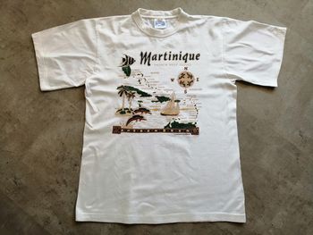 T shirt blanc imprimé Martinique Taille M Européenne des Cotons