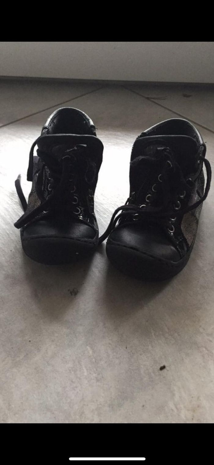 Chaussure cuir noire pailleté - photo numéro 3