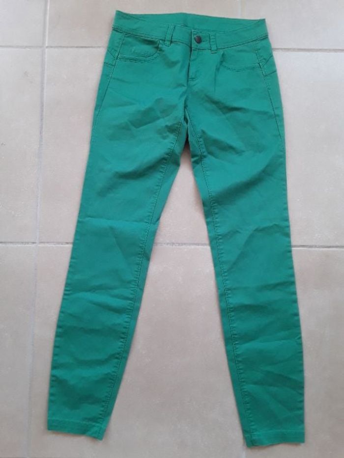 Pantalon vert femme 36 BENETTON NEUF
