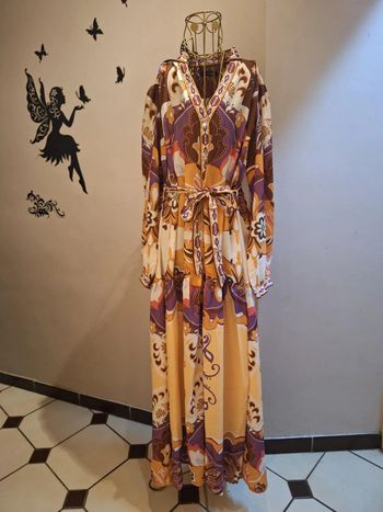 Robe longue imprimée & multicolore