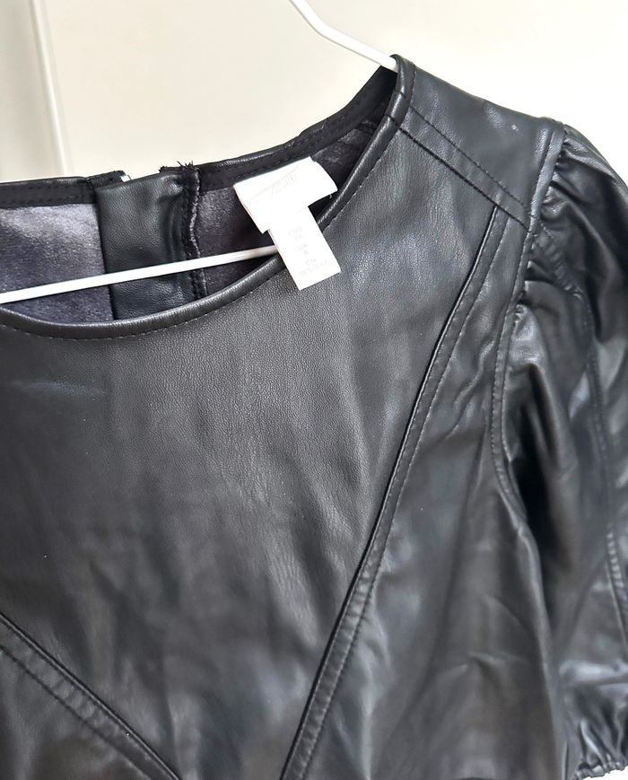 Robe similicuir manches bouffantes H&M - photo numéro 3