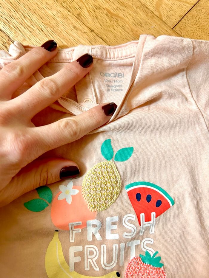 Lot de 4 t-shirts Obaïbi - Fille - 12 mois - TBE - photo numéro 9