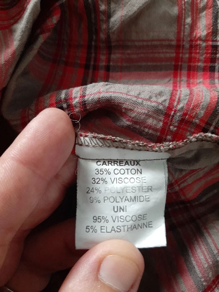 Tunique manche courte à carreaux femme - photo numéro 3