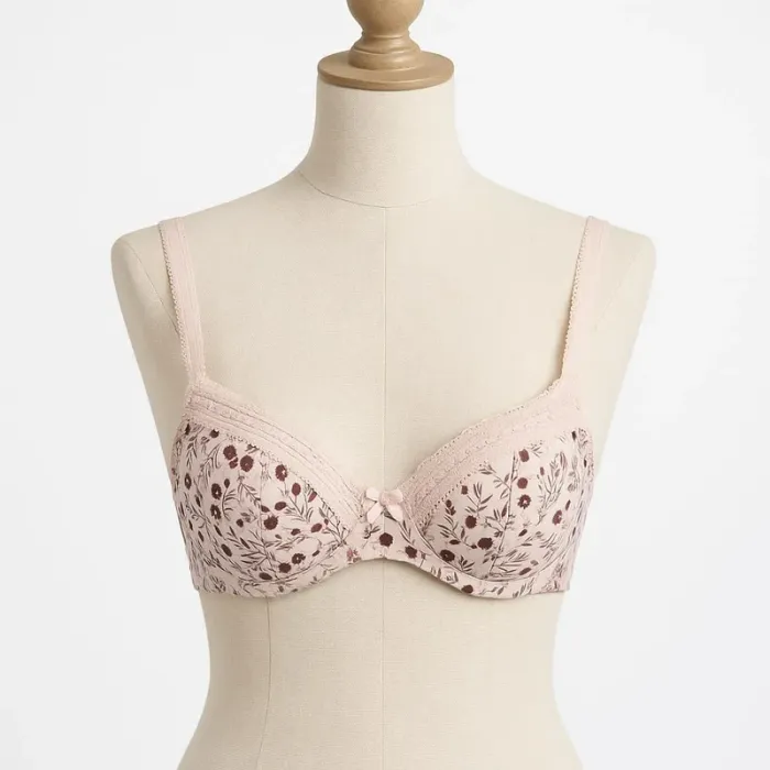 Soutien-Gorge rose motif fleur violet parme Passionata Taille 85 D - photo numéro 2