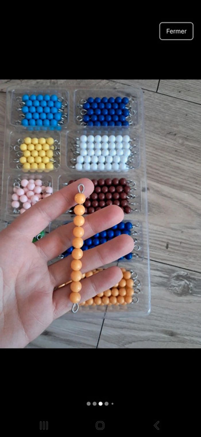 Gros lot de 100 escaliers de perles. Méthode dénombrement montessori. J'apprends à compter - photo numéro 3