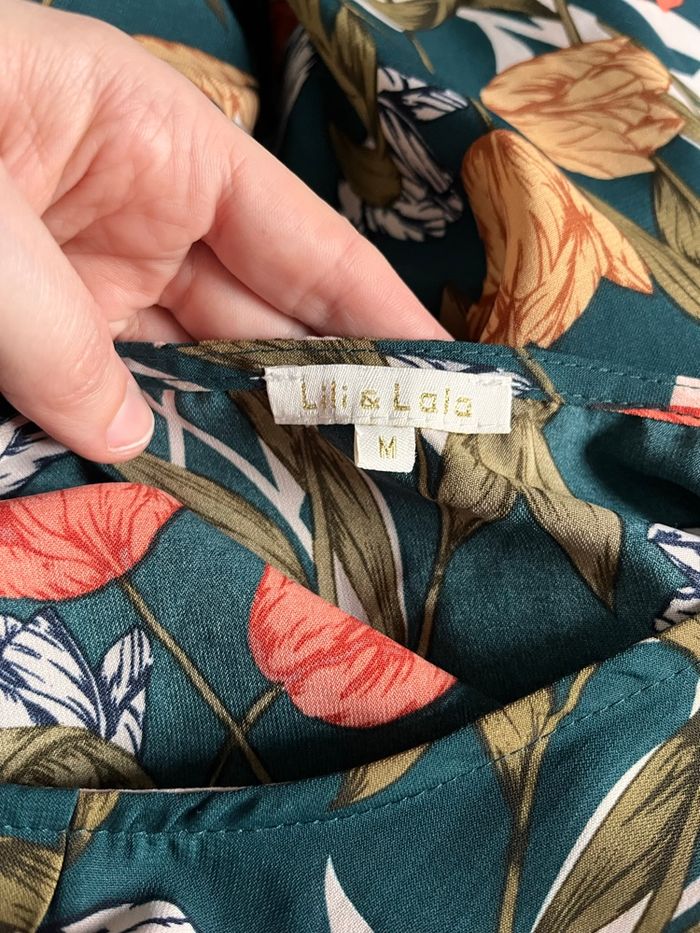Blouse vert foncé à fleurs Lili & Lala Taille M - photo numéro 2