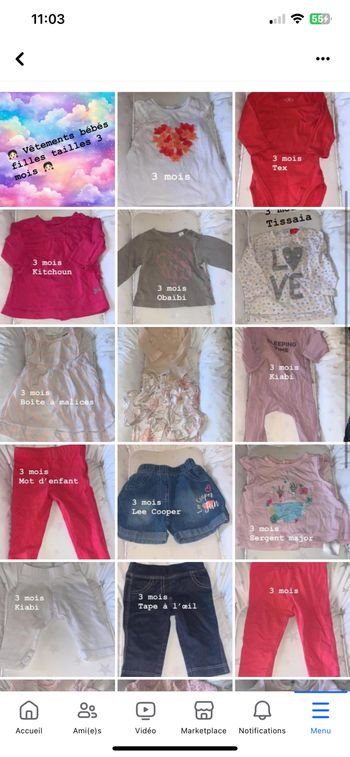 Lot de vêtements 3 mois bébé fille