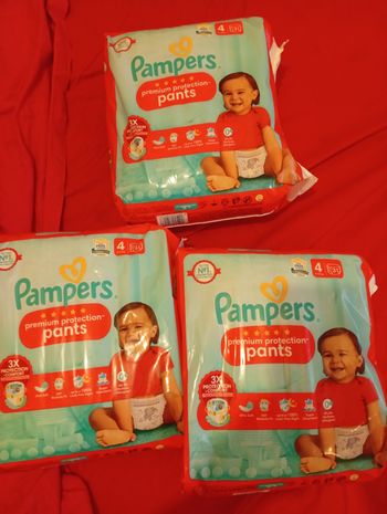 Lot de 3 paquets de couches culottes pampers premium protection  taille 4 à 35€ avec le code 
BRONZETTE30
Le lot passe à 24,50€