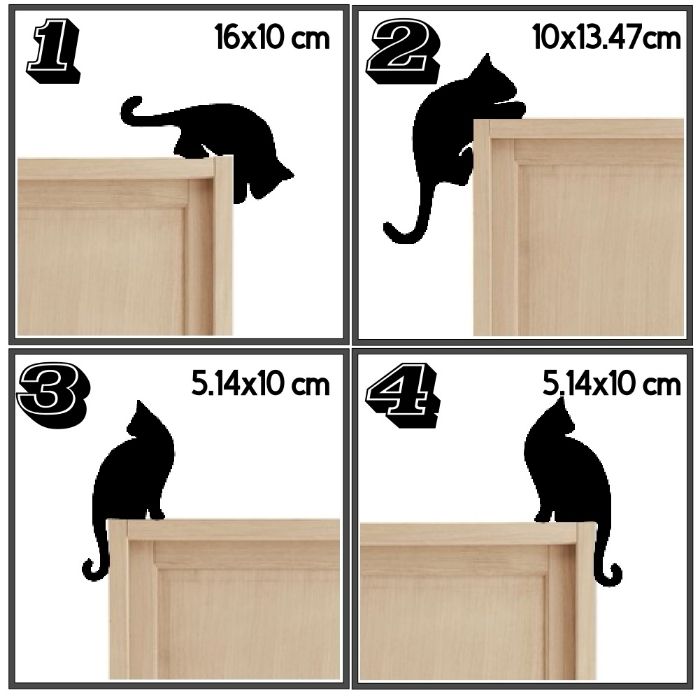 Sticker de chat pour porte - photo numéro 2