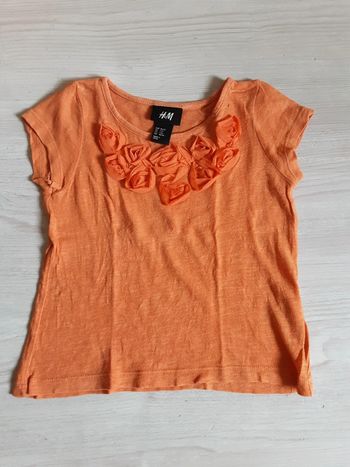 T-shirt roses fleurs coton organique T. 2-3 ans (92cm)