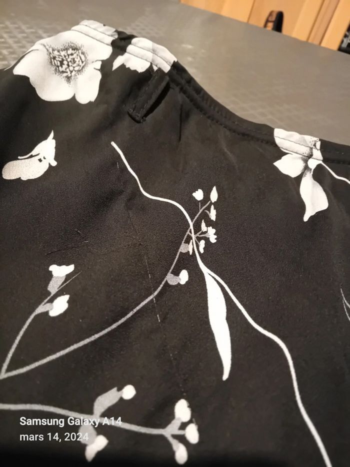 Jupe longue motif fleur noir femme taille unique - photo numéro 12