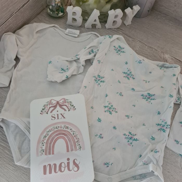 Lot des 2 bodys 6 mois Mots d'enfants