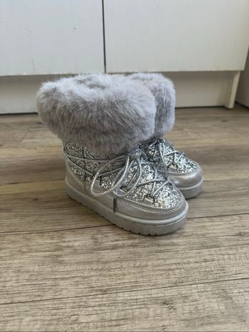 Bottes de neige ski gris argentée fourré taille 25 kiabi