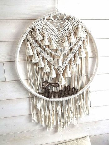 Macramé rond prénom personnalisé