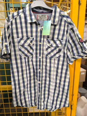 312959 chemise bleu/blanc carreau homme M Legender's