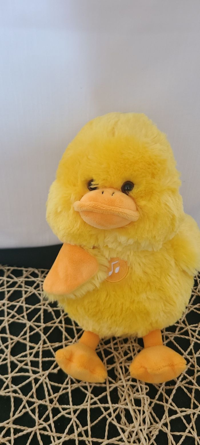 Peluche Poussin jaune orange Sonore Gipsy