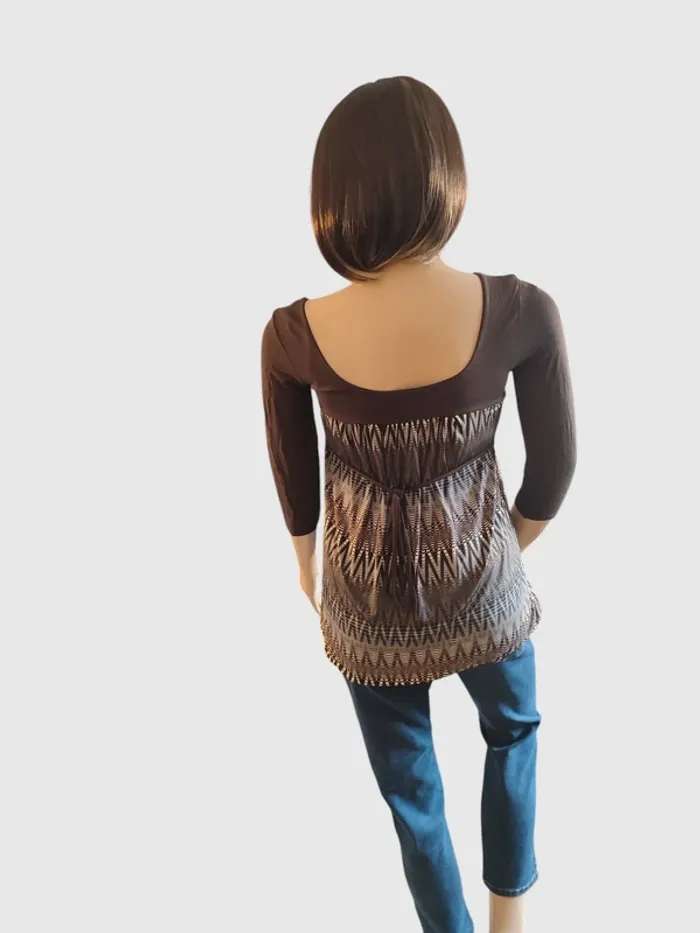 Blouse Motifs Graphiques, Taille Unique - Confort et Originalité ! - photo numéro 4
