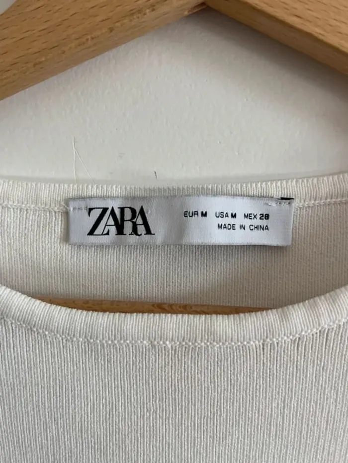 Crop top blanc Zara - photo numéro 3
