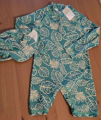 NEUFS (non portés) 🏷🤩💙 combinaison et casquette UV 36mois garçon 🤩💙