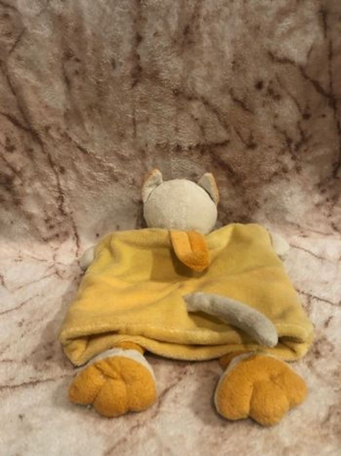 Doudou plat marionnette jaune C comme chat BabyNat Baby Nat - photo numéro 2