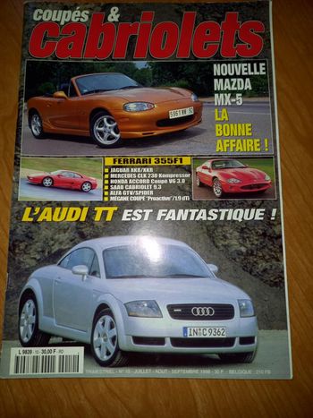Livre Voiture Coupés et Cabriolets Septembre 1998