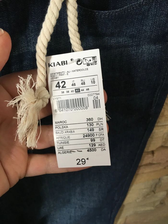 Pantalon large jean Kiabi maternité taille 42. - photo numéro 2