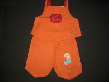 ENSEMBLE 2 PCS BÉBÉ FILLE : PANTACOURT + DÉBARDEUR "PICK OUIK" - 6 MOIS - n°12