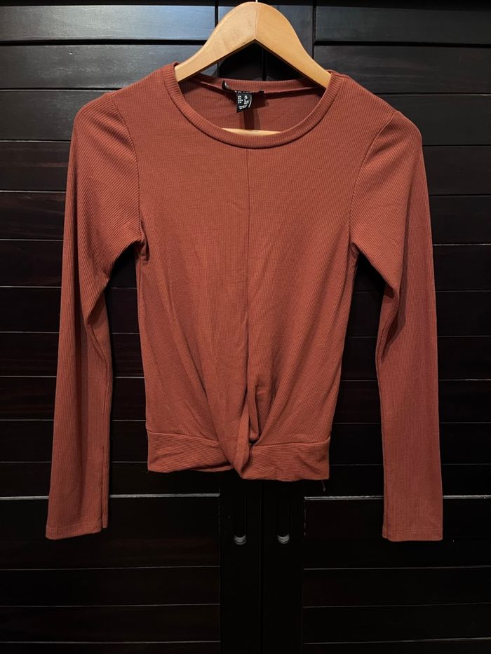 Top manches longues couleur brique - taille 38