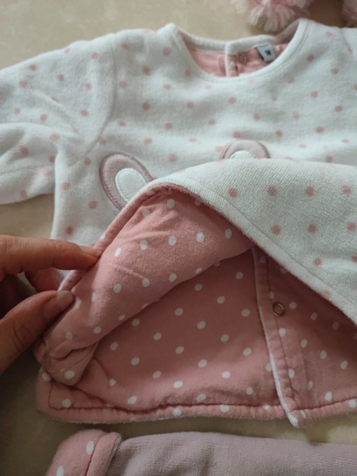 Adorable ensemble chaud  molletonné 🐰 1 mois - photo numéro 3