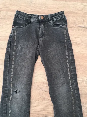 Jean gris fille 8 ans