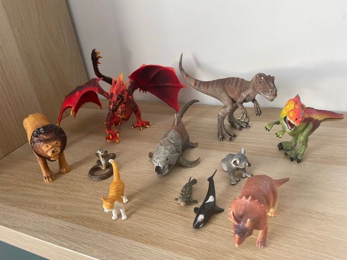 Lot 3: lot de figurines animaux Schleich, Papo et autres