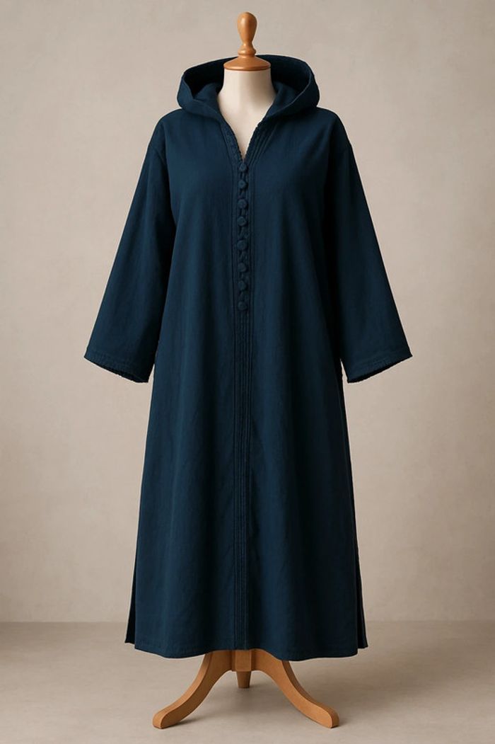 Jolie djellaba traditionnelle bleue marine - photo numéro 3