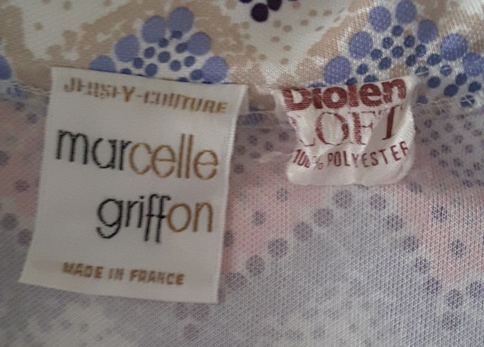 Robe imprimée bleue rose sans manches - Marcelle Griffon - Jersey couture - Made in France - photo numéro 4