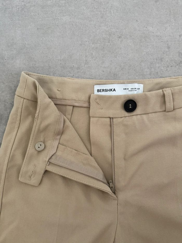 Pantalon large habillé beige Bershka - photo numéro 3