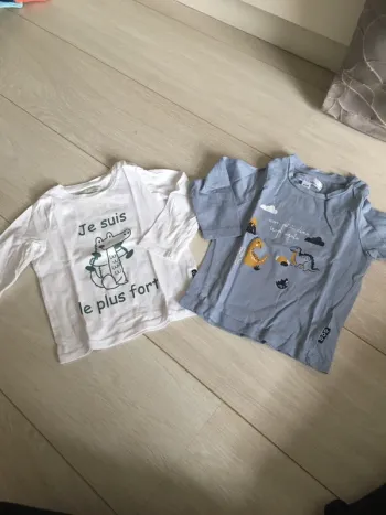 Lot t-shirt manches longues 18 mois mes p’tits cailloux