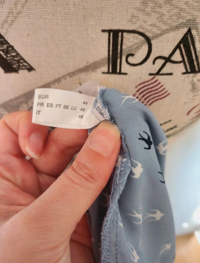 Ravissante Blouse bleue ciel de marque Yessica de taille 44 - photo numéro 7