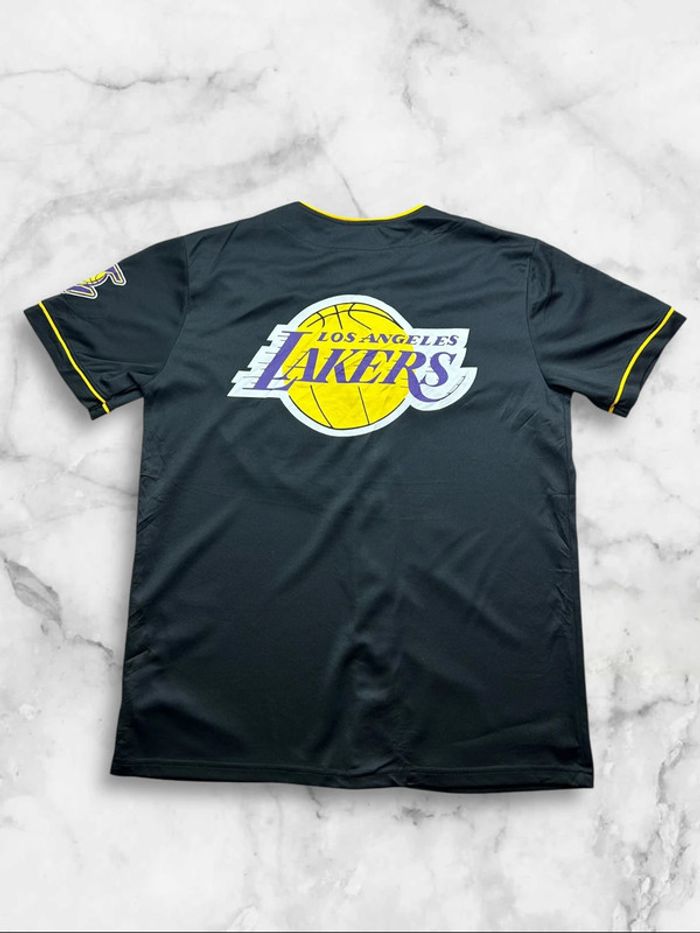 Maillot baseball Style Los Angeles Lakers Noir Ultra Game Brodé Devant Floqué Derrière Taille M - photo numéro 2