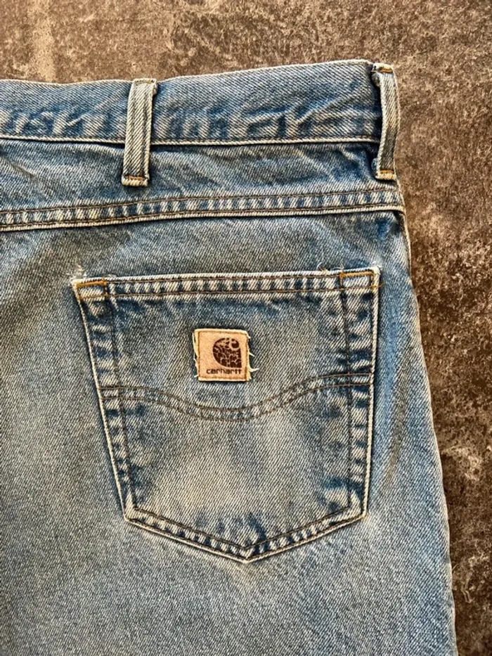 Jean coton bleu droit homme Carhartt W40 L30 Pantalón recto hombre dritti uomo Gerade Herren - photo numéro 3