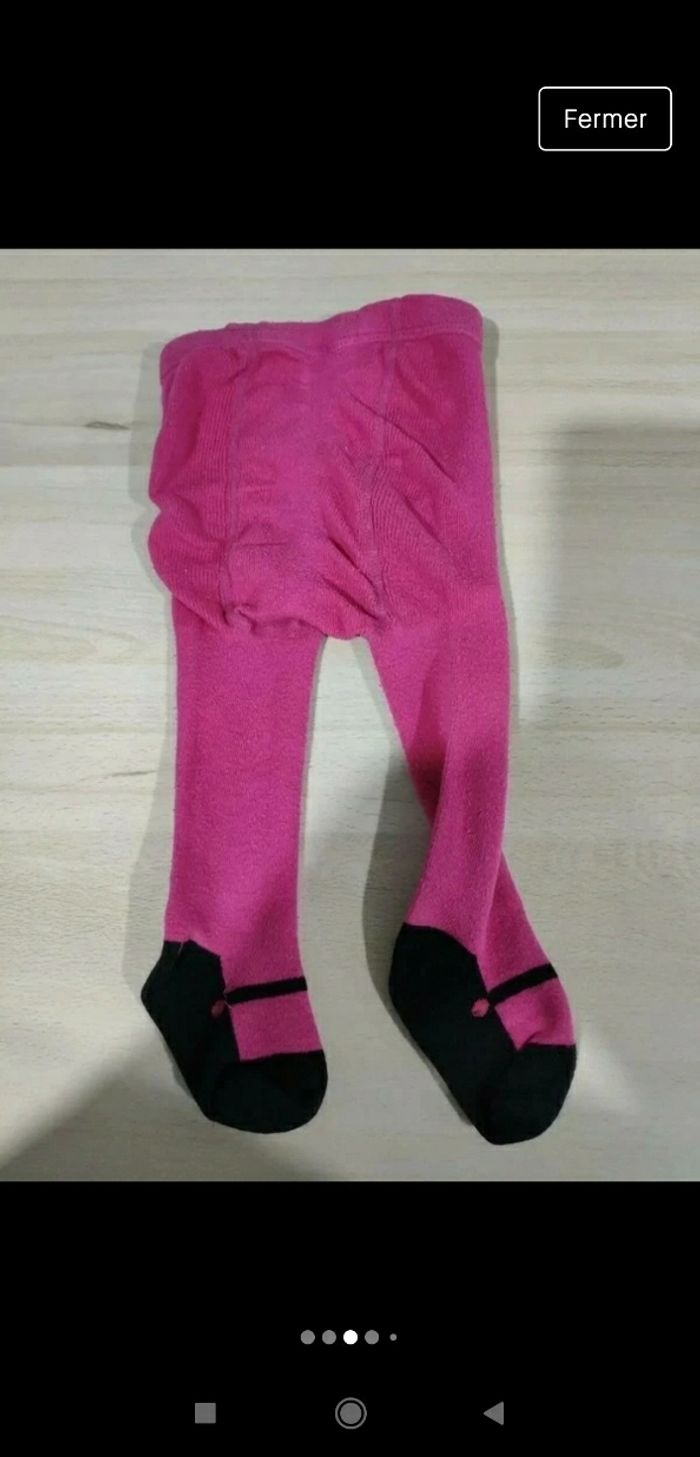 Lot de 3 collants roses 6/12 mois - photo numéro 3