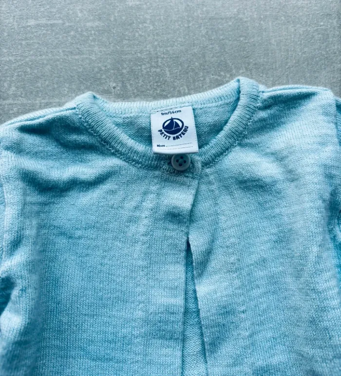 Magnifique gilet bébé bleu ciel Petit bateau - photo numéro 2