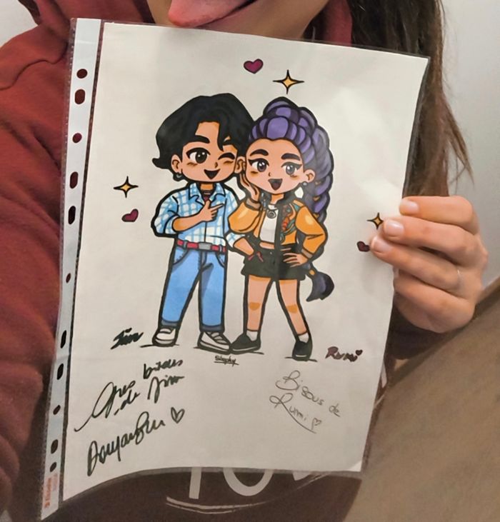 Poster kpop demon hunter dédicacé - photo numéro 2