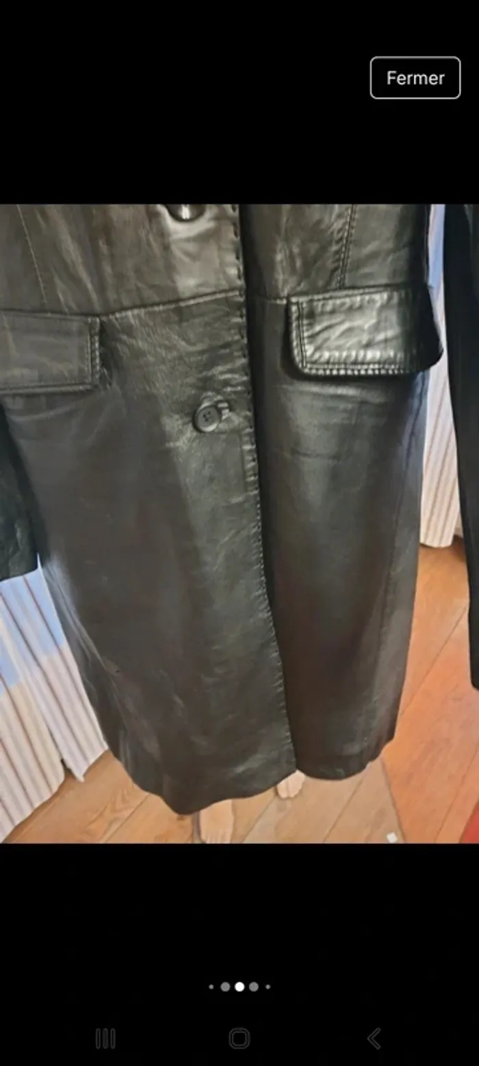 Manteau vintage cuir noir Authentic taille 42 - photo numéro 11
