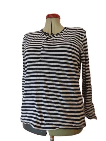 Tee shirt marine blanc rayé H&M Taille L